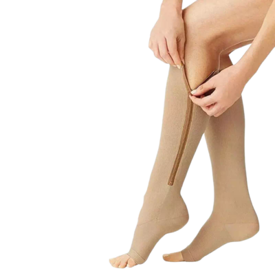 VelvetEase - Chaussette de compression longue femme fermeture éclair