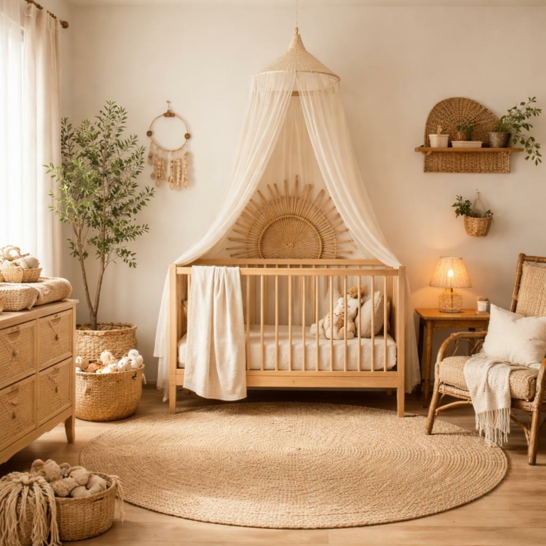 Chambre bébé bohème : idées déco naturelles et astuces pour un cocon apaisant