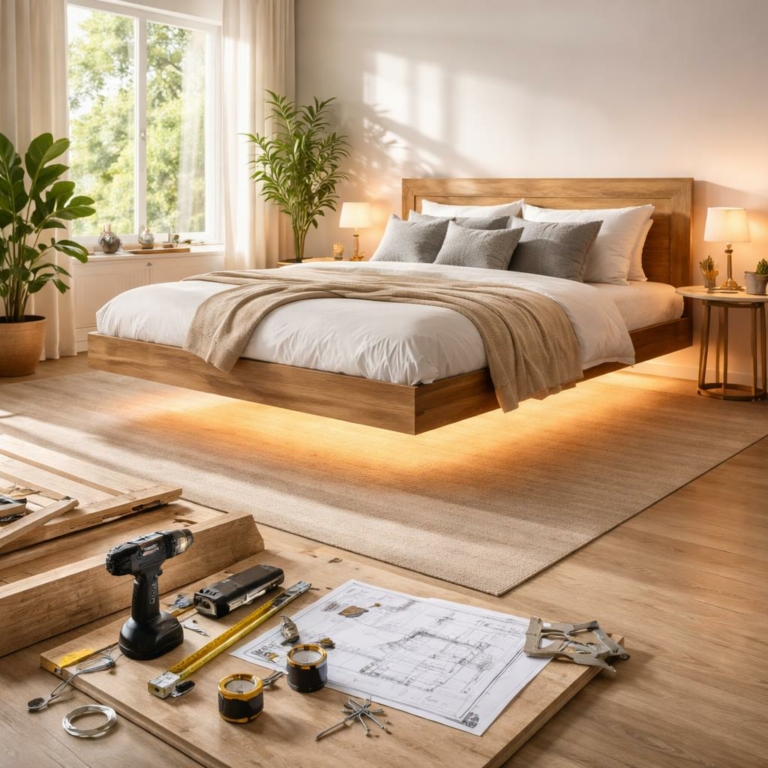 Lit flottant DIY : construire un lit design et stable chez soi