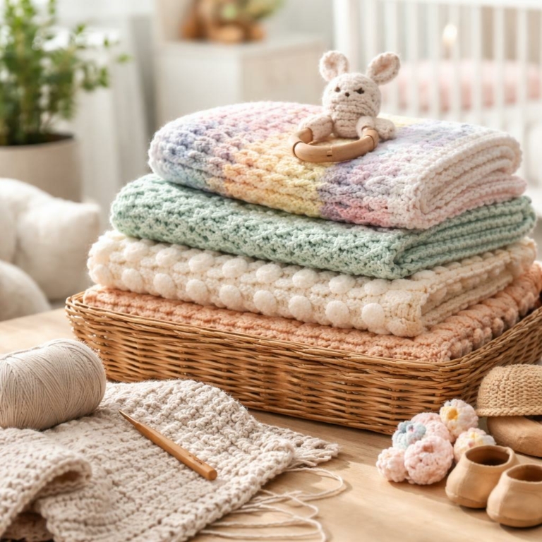 20 couvertures bébé au crochet gratuites : modèles tendance et faciles à réaliser